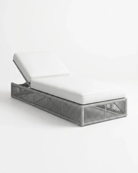 Outdoor sun lounger with woven base and cushion Craftnika