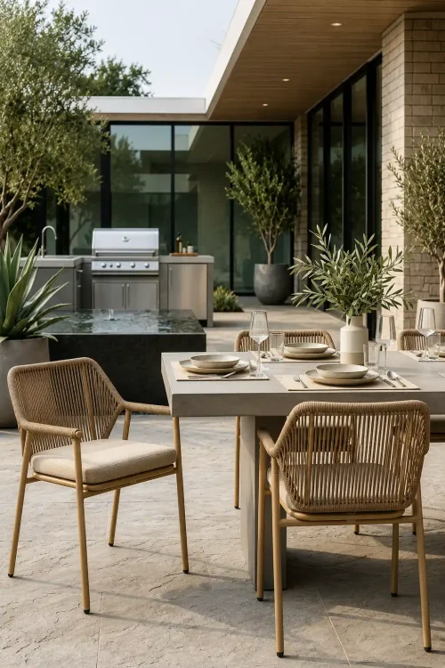 Luxury outdoor dining furniture setup by Craftnika